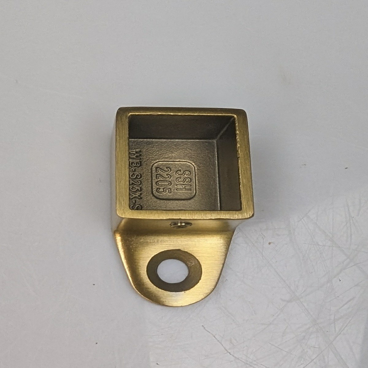 EH toprail end cap with leg - brushed gold 